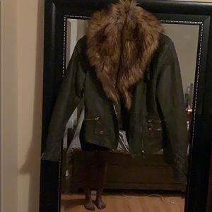 Green leather jacket